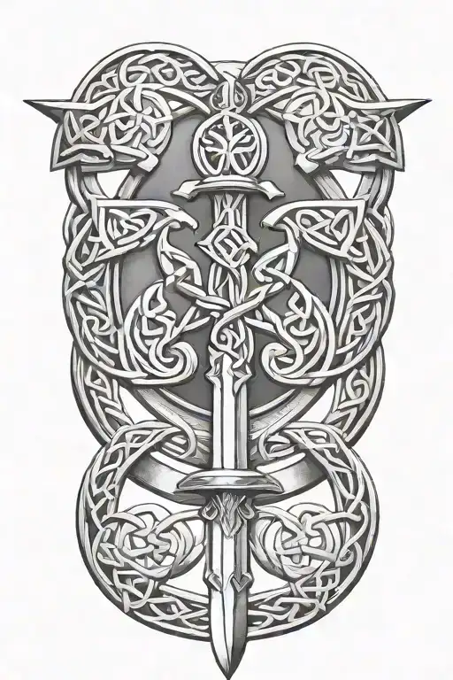 Celtic Knot With Single Sword