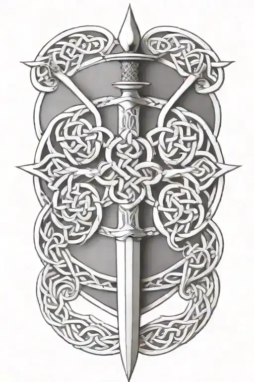 Celtic Knot With Single Sword