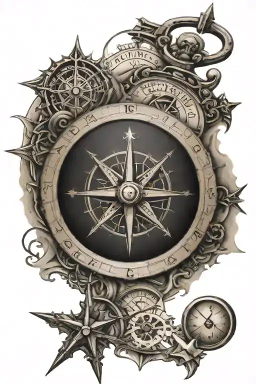Compass And Arcane Symbols