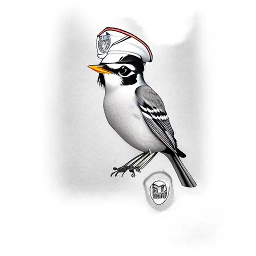 American Robin With A Sailor Hat