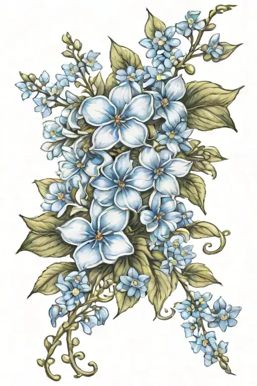 Floral Vine Forget Me Nots
