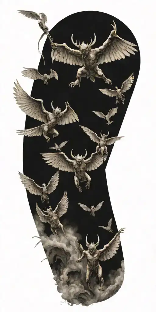 Inarius Flying Over Demons