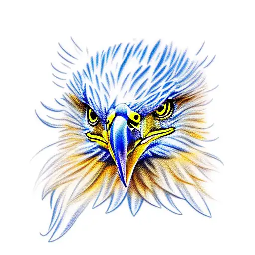 Realistic Eagle With Flowers