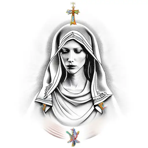 Virgin Mary With Ribbon