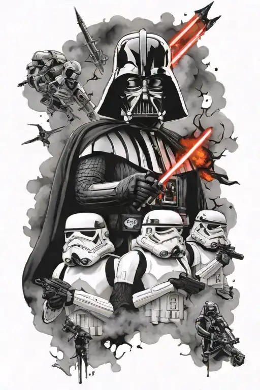 Star Wars With Darth Vader And Stormtroopers