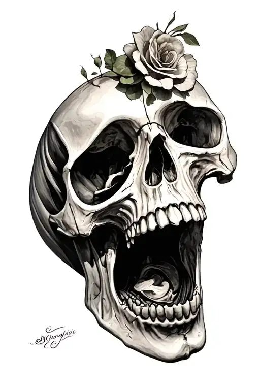 Skull Open Mouth Side View