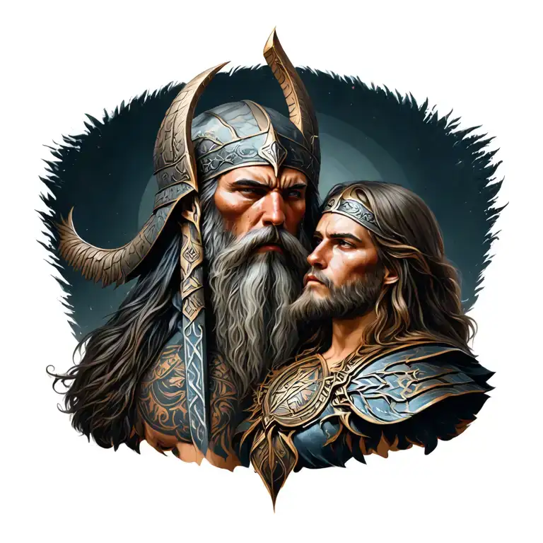 Valkyrie And Odin God