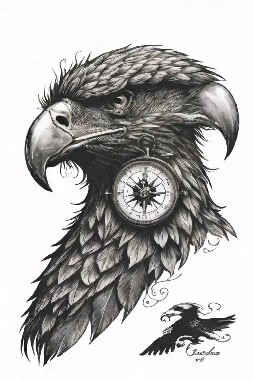 Compass Eagle Head Profile Holding