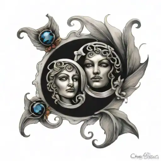 Gemini Symbol Incorporating Elements