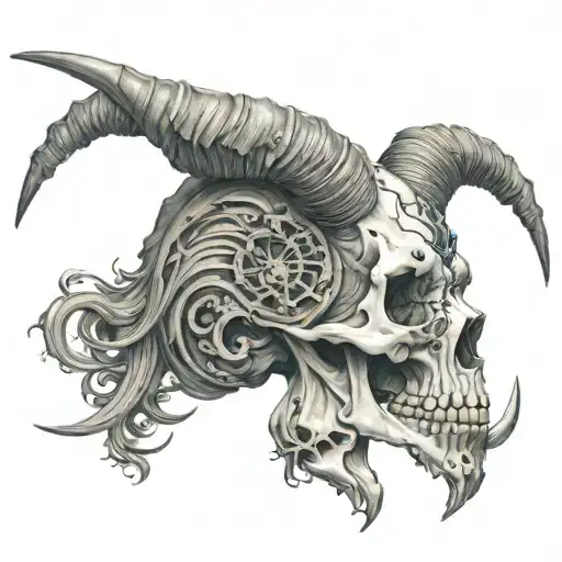 Capricorn Surrounds A Skull