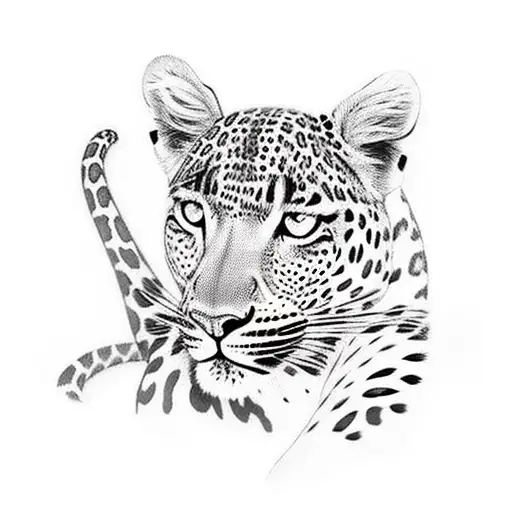 Leopard And Snake Under Tree At Sunset