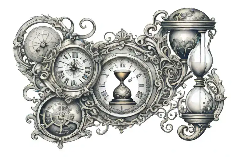 Time Eye Universe Hourglass And Inscription