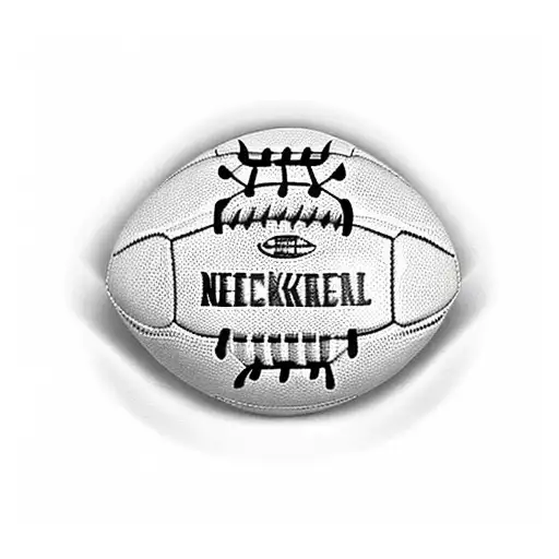 A Football Field With A Blackwork Design Of A Family Huddled Together