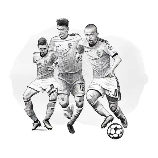 A Soccer Player Playing Whilst His Dad And Grandad Look On