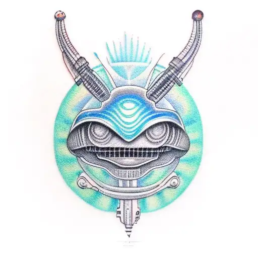 Alien Dressed With Hawaiian T-shirt And Hat