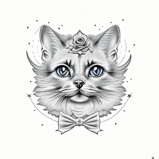 Silhouette Dog Cat Moon