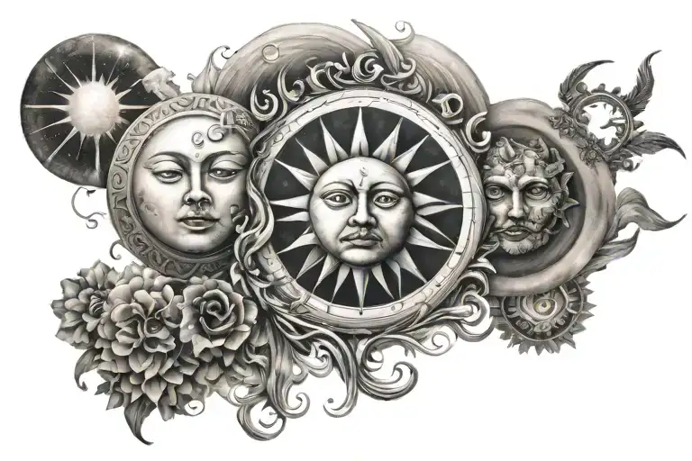 Sun Moon Merging Together