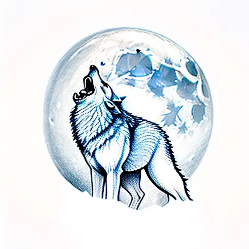 A Majestic Wolf Howling At The Moon In A Snowy Mountain Landscape