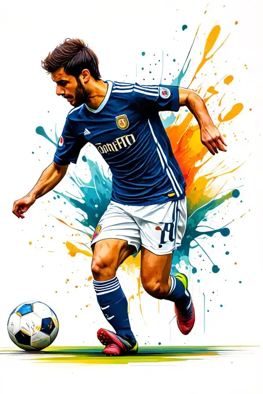 Dad Soccer Player Kicking A Ball