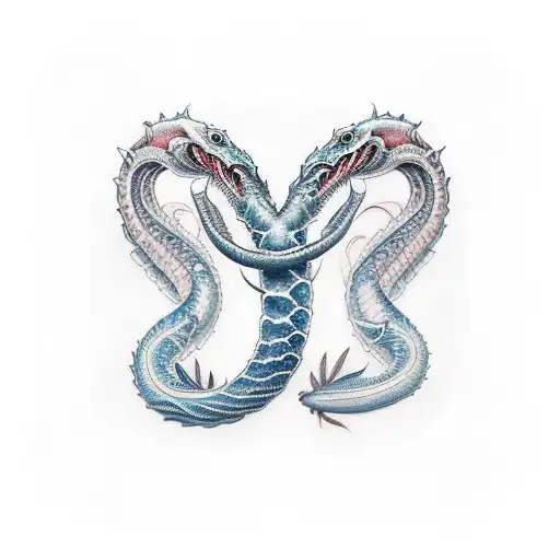 Twin-head Sea Serpent With Water Arm Sleeve