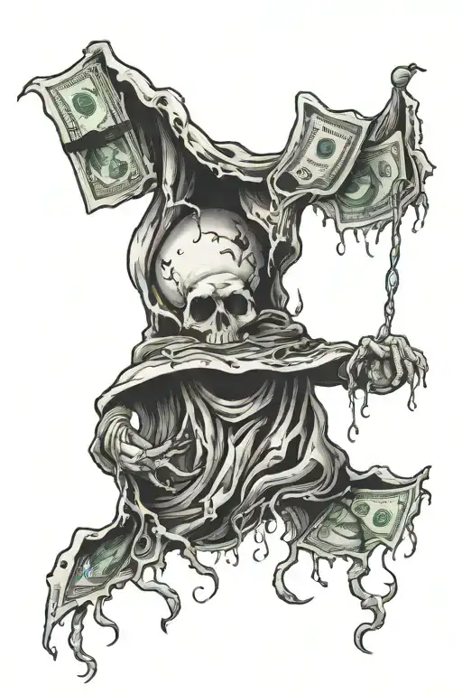 Dark Ghost With Money Bag