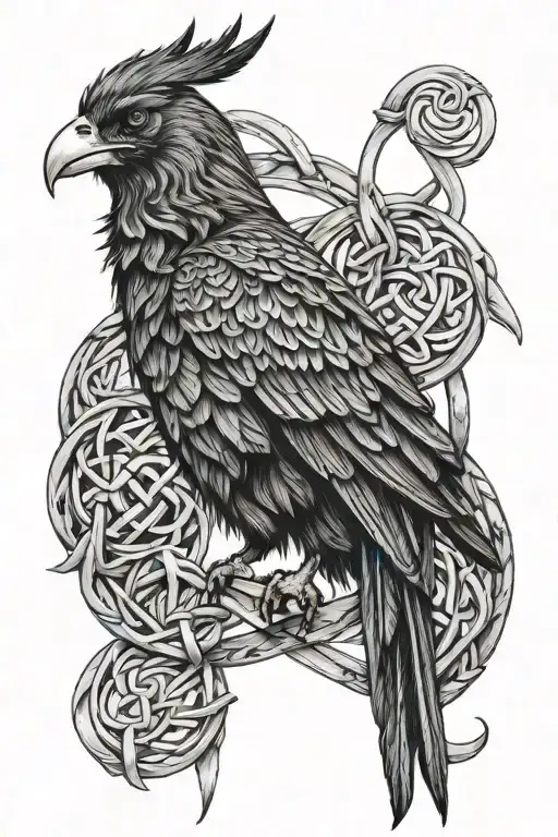 Female Viking Warrior Raven Celtic Knot