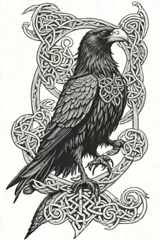 Female Viking Warrior Raven Celtic Knot
