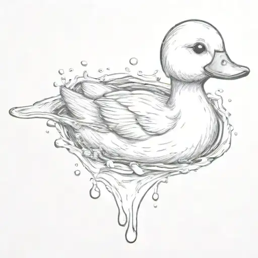 Rubber Duck Splashing Water