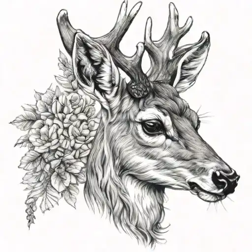 Small Realistic Deer Looking Around And It's In A Realistic Style