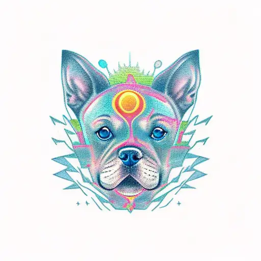 Sunset With A Dog In Mountains