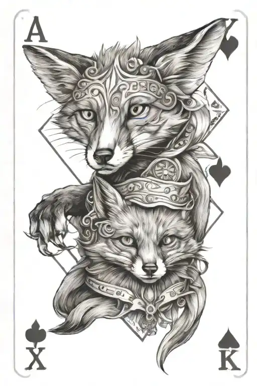 Card Where The Fox Plays Ace And Jack Cards