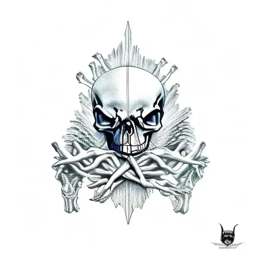 Raven In A Skeletal Hand