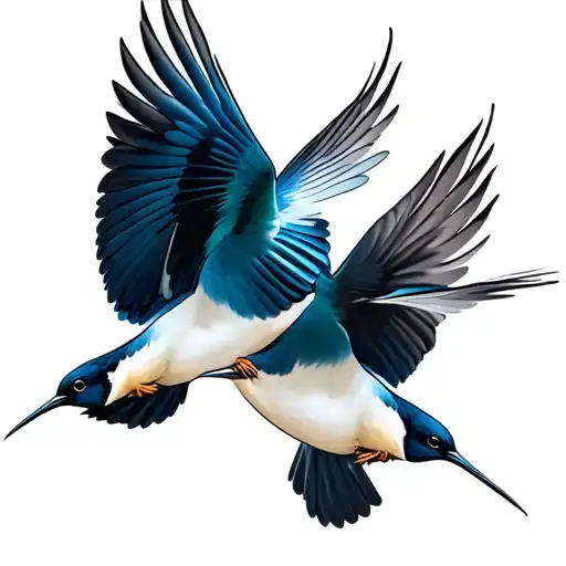 Twin Swallow Birds Flying
