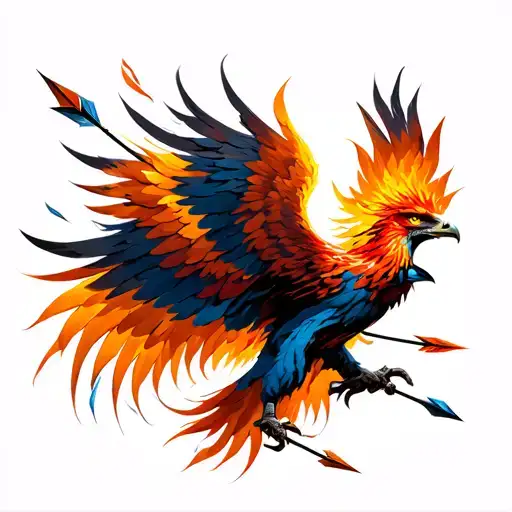 Phoenix With Arrows Flying Past It