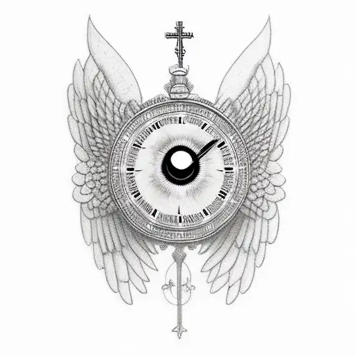 Religious Wings Clock Eye
