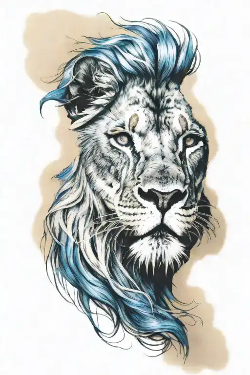 Blue Eyed Lion Head
