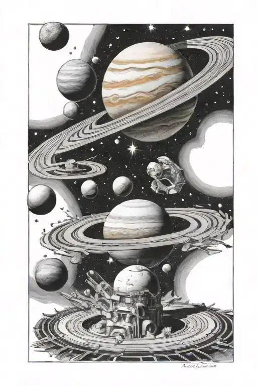 Space And Saturn Planet