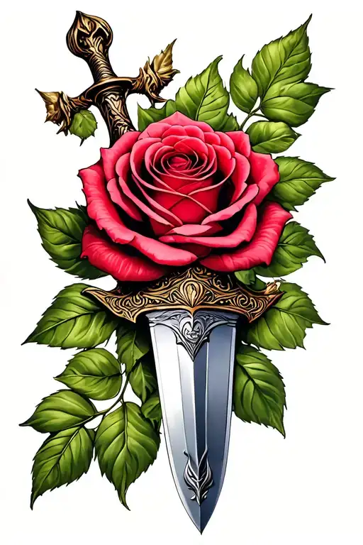 Dagger With Rose