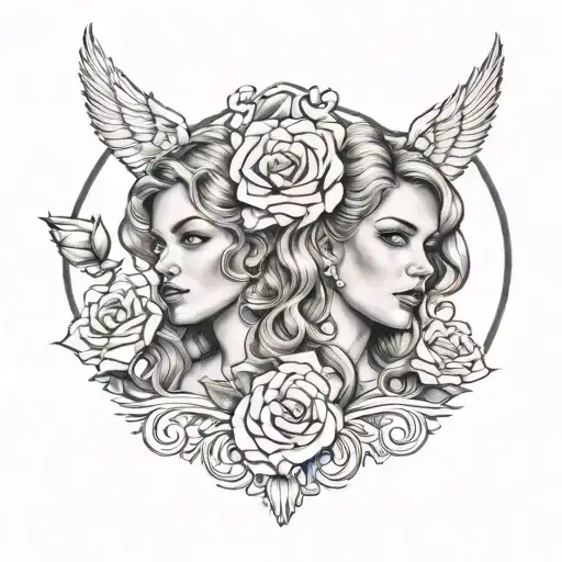 Women And Rose Gemini Sisters Hair