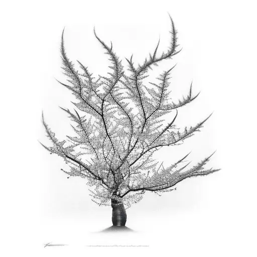 Ash Tree On Fire With Lillys At The Base