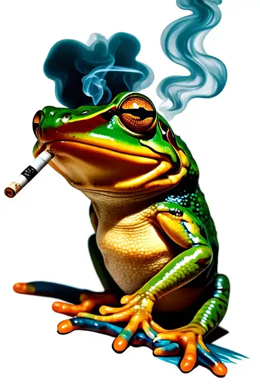 Frog Smoking A Joint