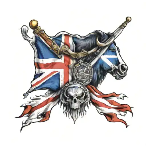 Scottish And American Flag