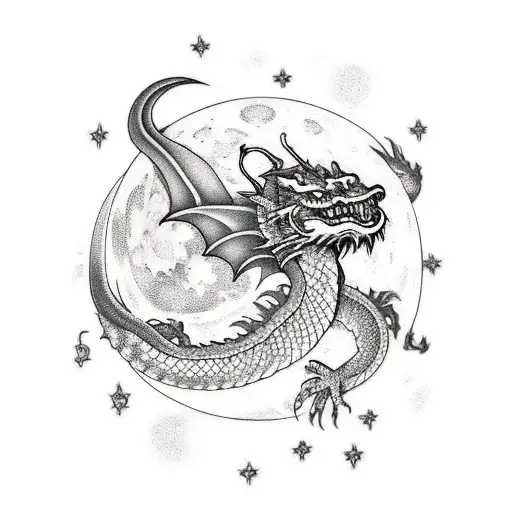 Moon With Dragon