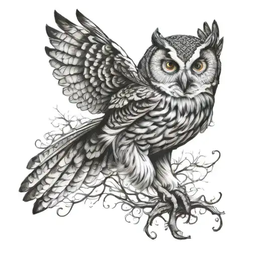 Swooping Owl Flying
