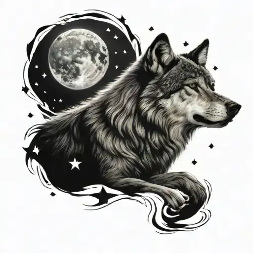 Wolf And Stars Forming