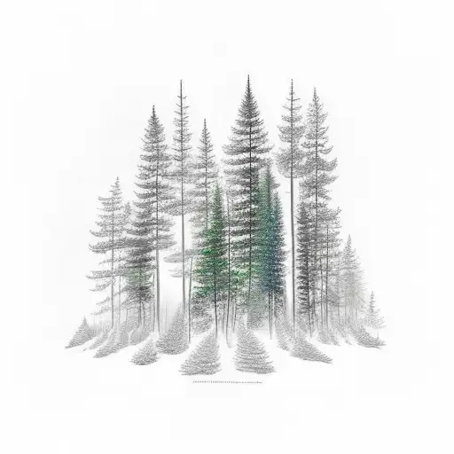 Pine Forest With Sunrays Lush Forest Floor