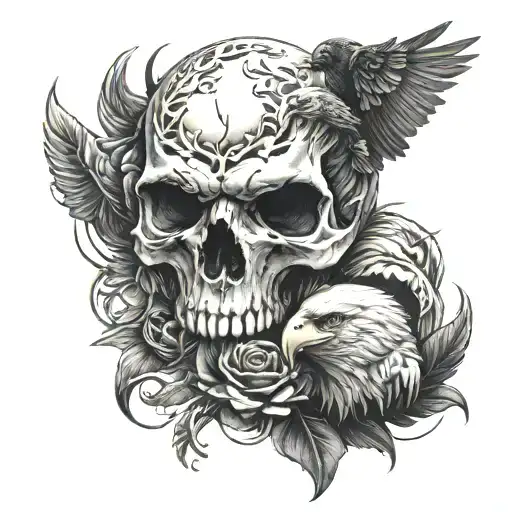 Skull & Wolf & Eagle