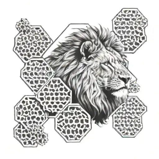 Lion Buried In Honeycombs