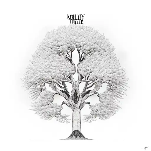 A Family Tree With Each Member Represented By A Different Nature Element