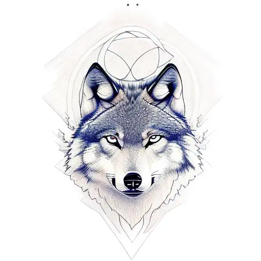 Forest And Wolf And Big Tree